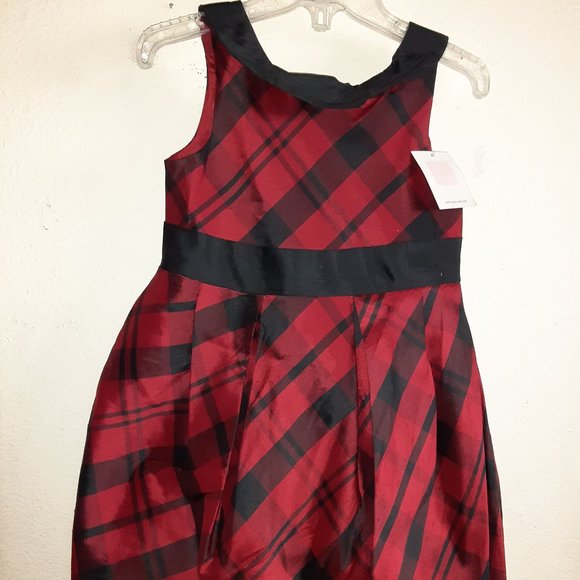 Janie Jack 3T toddler red black plaid full Christmas party NWT
